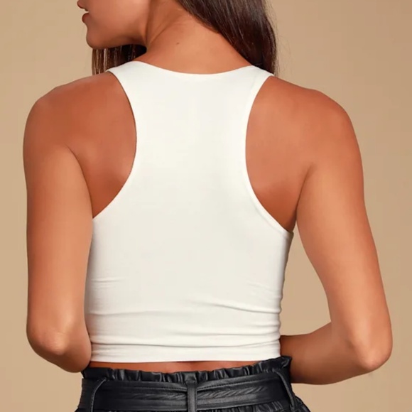 Lulus Basics Feel Like Dancing White Crop Top - Size M - NWT - Picture 2 of 7